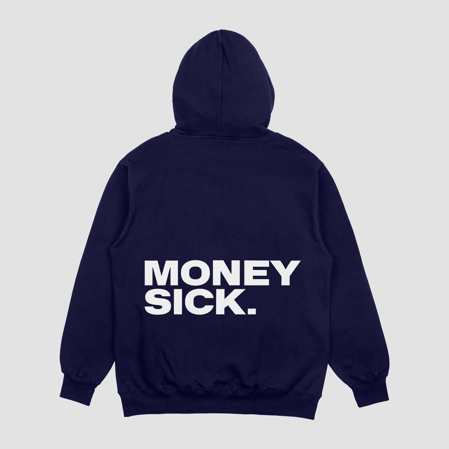 MONEYSCK Hoodie Navy Blue - White