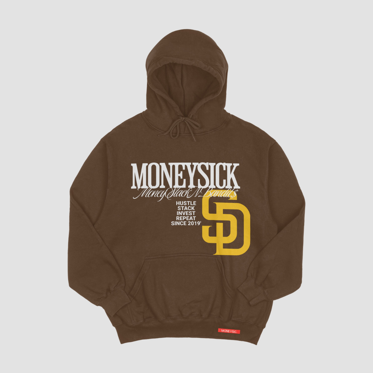 MONEYSCK Heavyweight Hoodie Brown - White/Gold