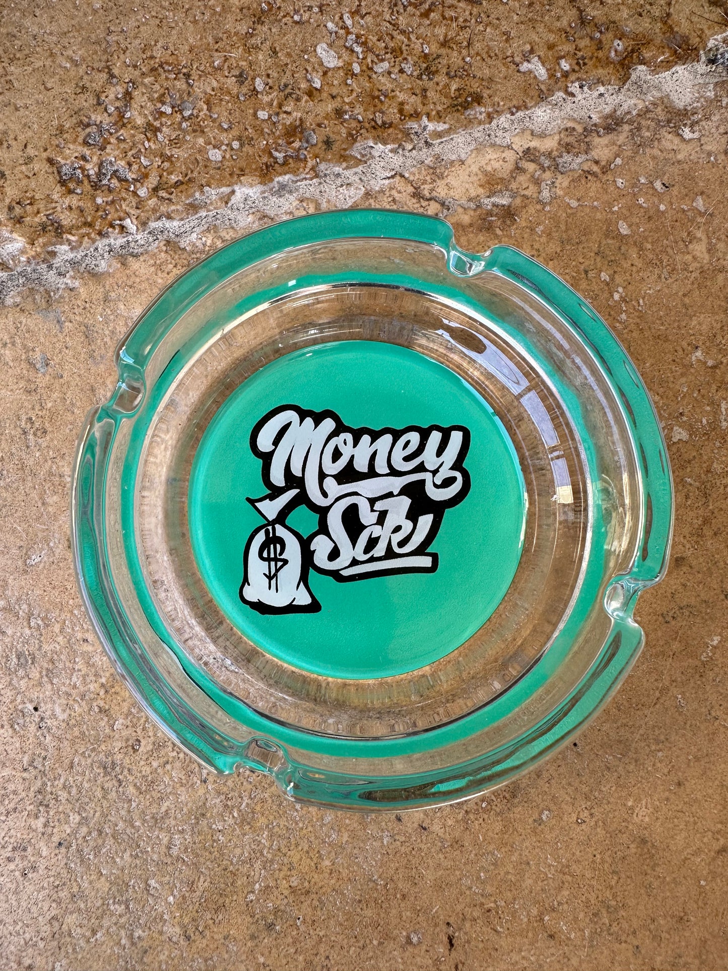 MONEYSCK Green Glass AshTray