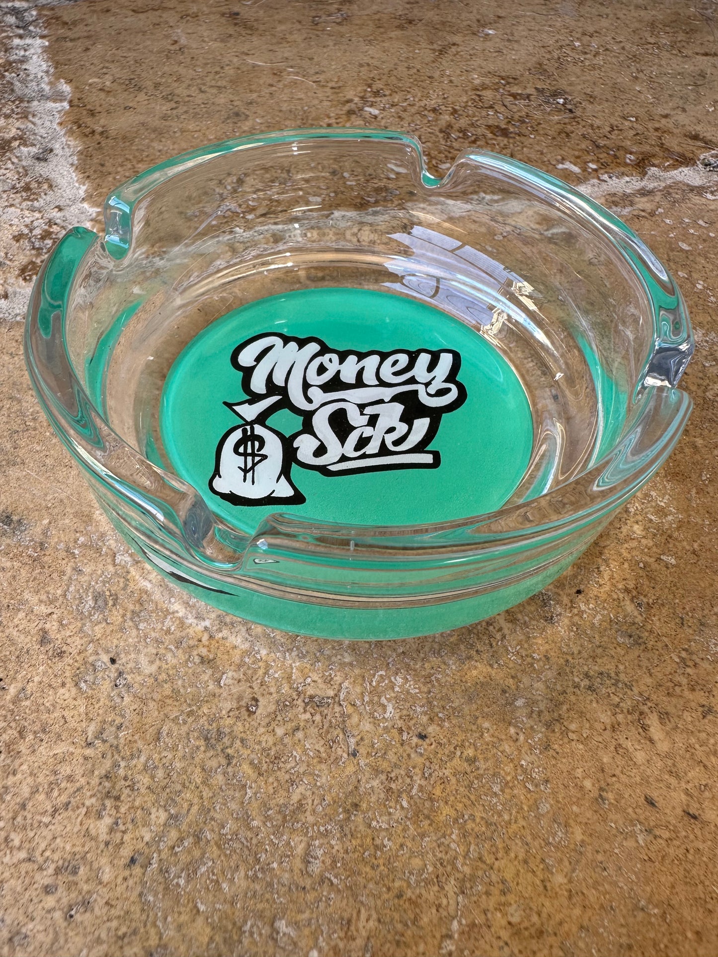 MONEYSCK Green Glass AshTray