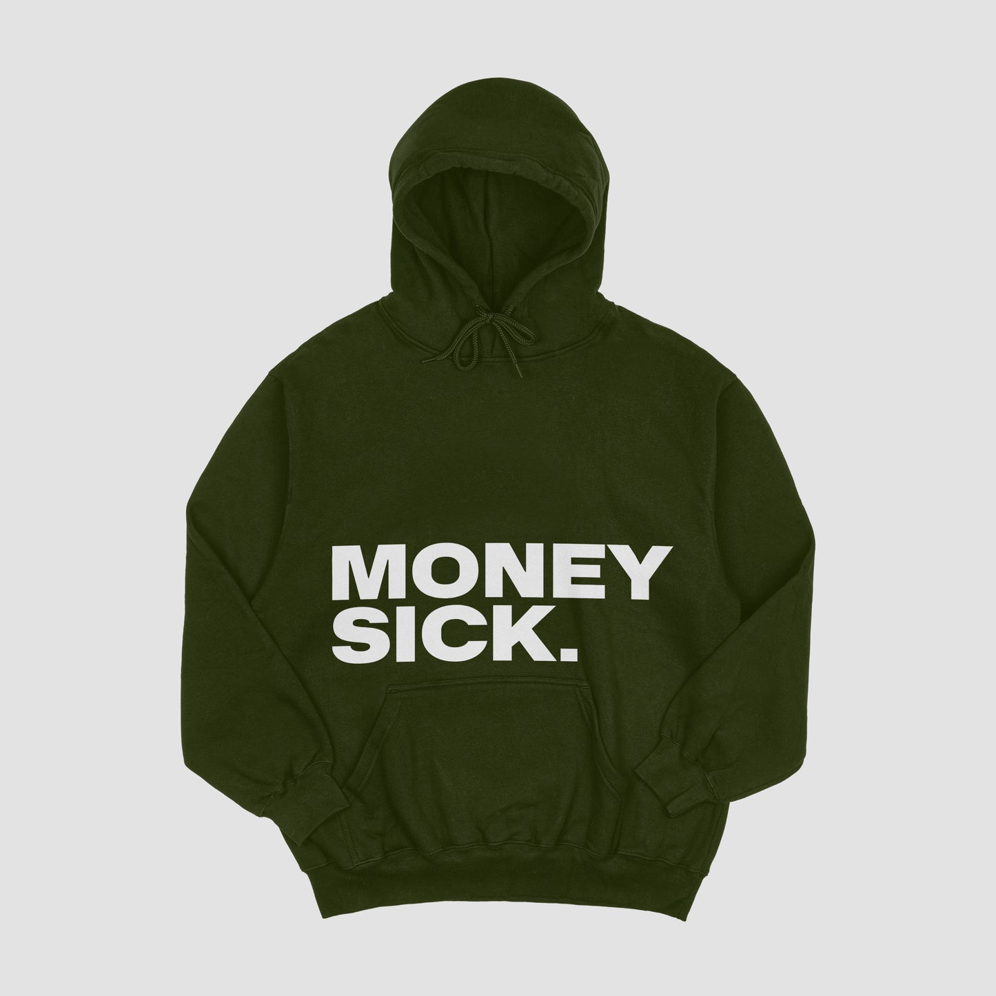 MONEYSCK Hoodie Olive Green - White