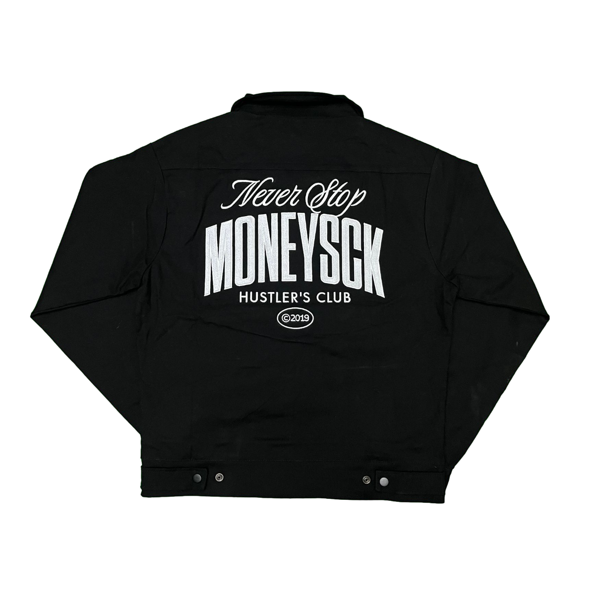Hustler's Club MONEYSCK Jacket Black/ White Embroidery
