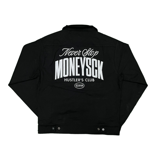 Hustler's Club MONEYSCK Jacket Black/ White Embroidery
