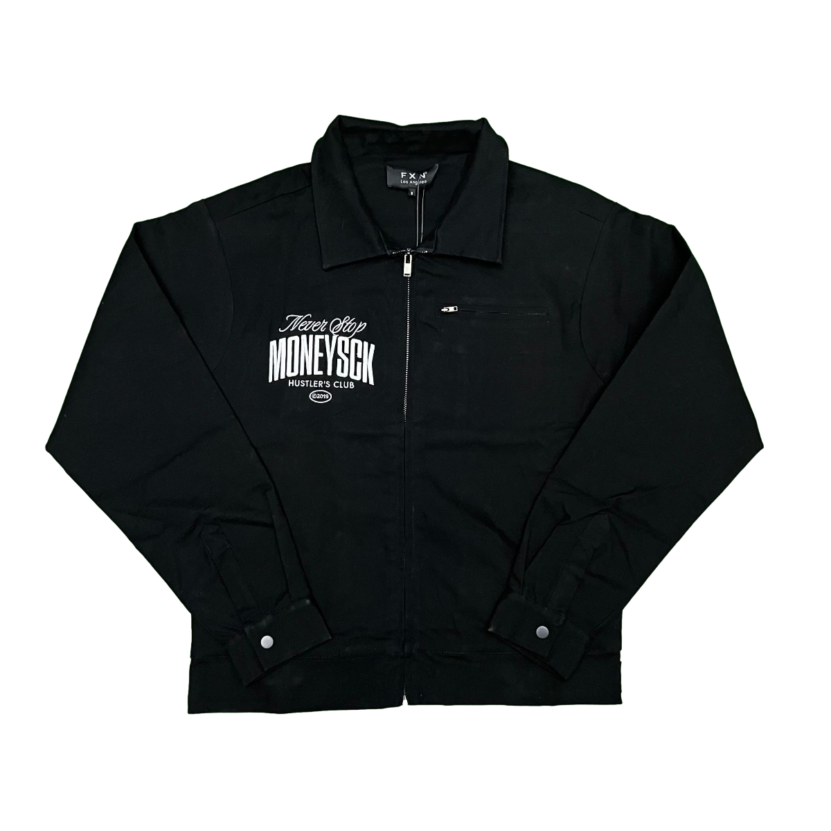 Hustler's Club MONEYSCK Jacket Black/ White Embroidery
