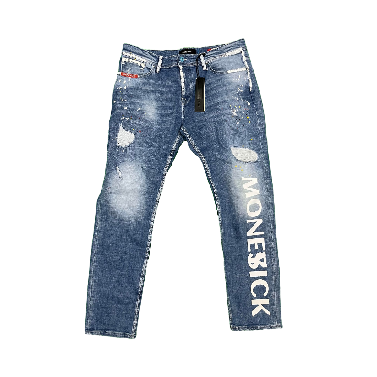 MONEYSCK  Denim Jeans /White Print