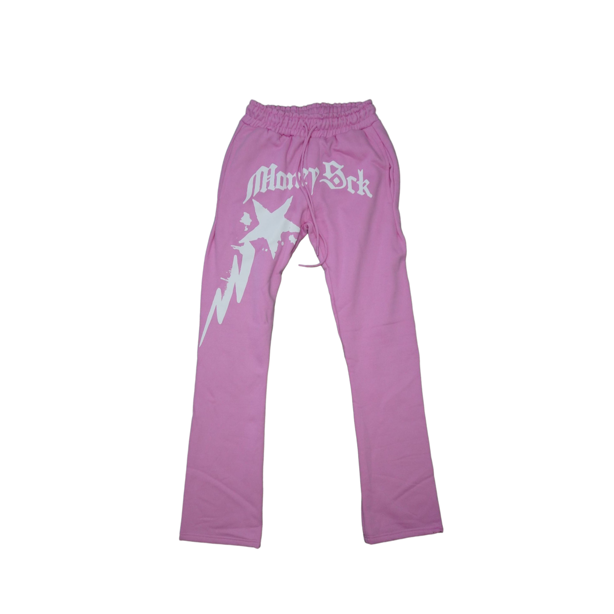 MONEYSCK Hoodie/ Flared Sweats Pink/ White